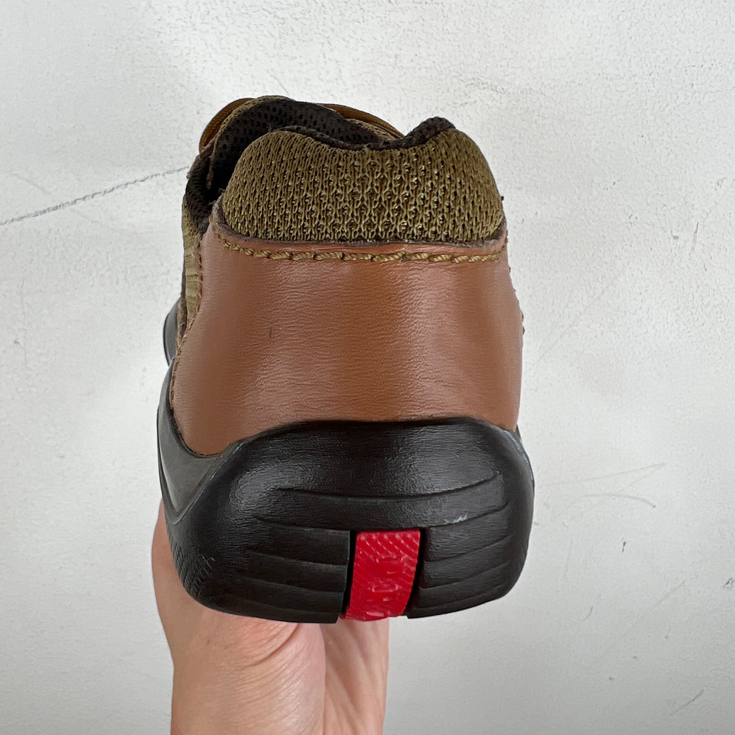 Prada Brown Leather Americas Cup Sneakers