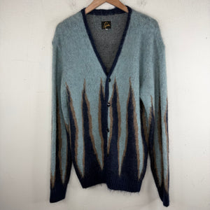 Needles Teal/Navy Spike Mohair Button Up Cardigan