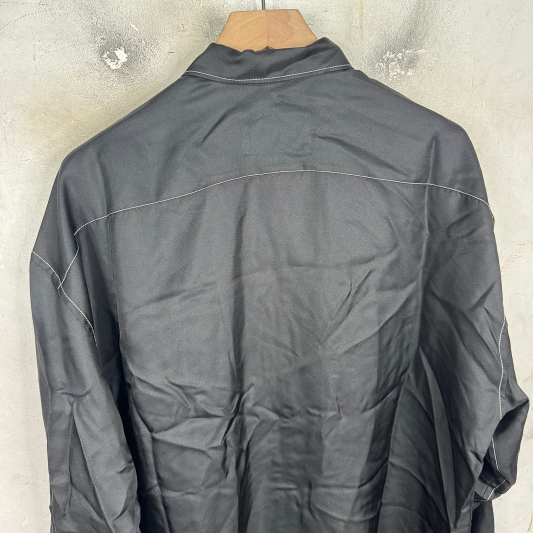 Prada Viscose Constrast Stitch Zip Shirt