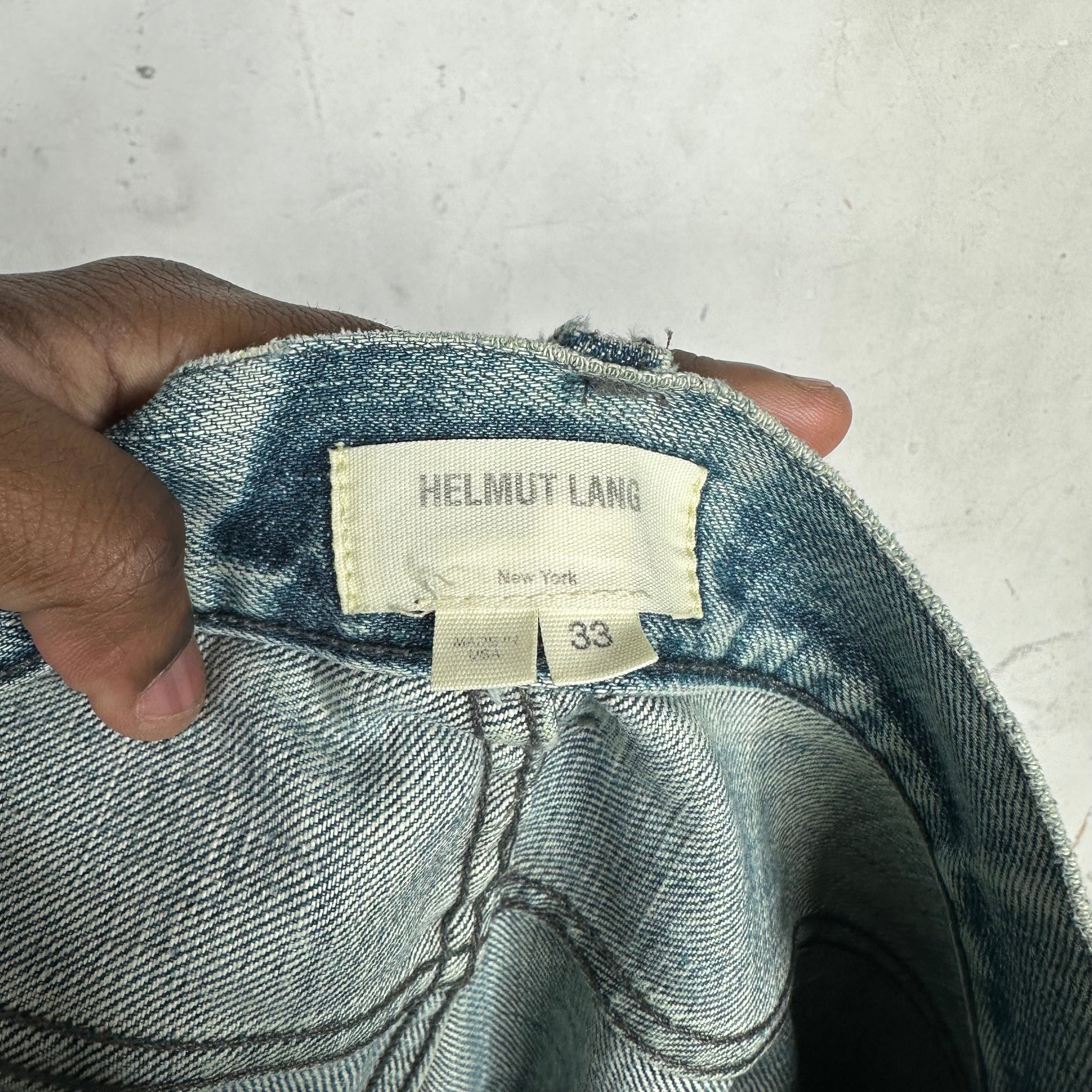 Helmut Lang Distressed Blue Jeans