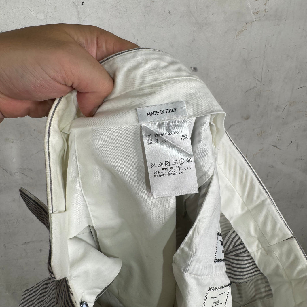 Thom Browne Striped Seersucker 2 Piece Suit
