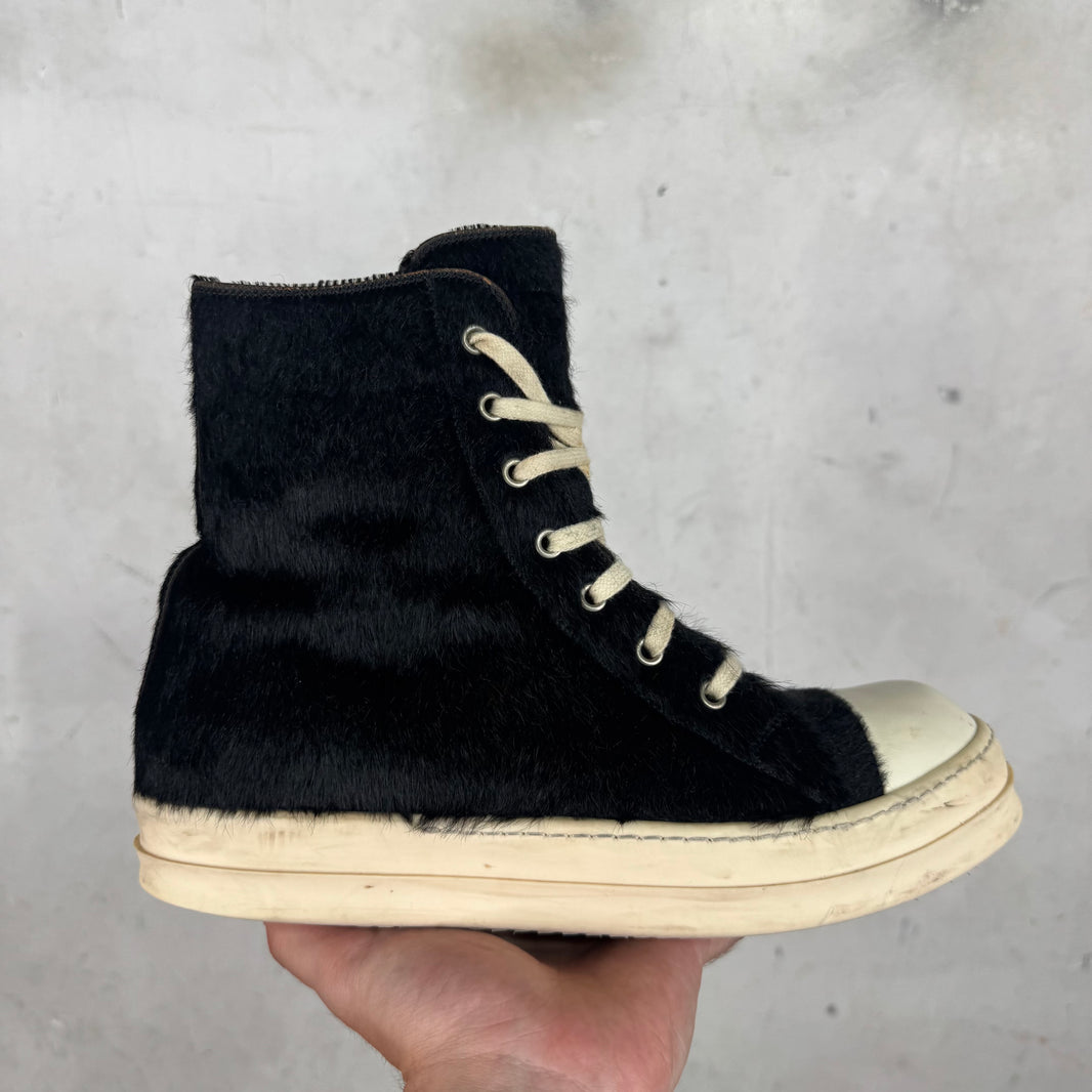 Rick Owens 15' Black Ponyhair Ramones