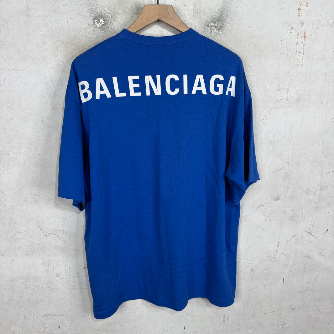 Balenciaga Blue Back Logo T-Shirt
