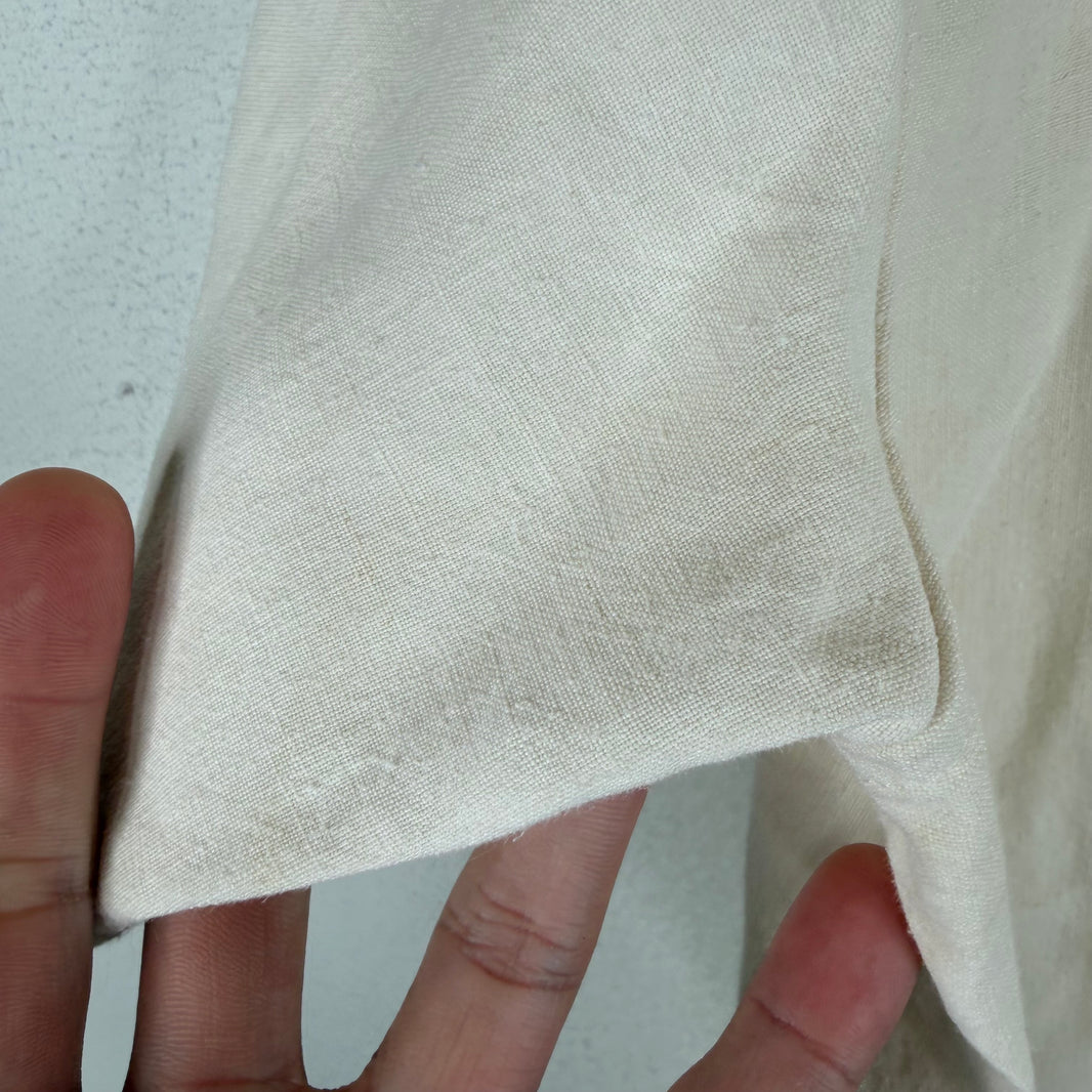 Bode Linen Collar Embroidered S/S Shirt