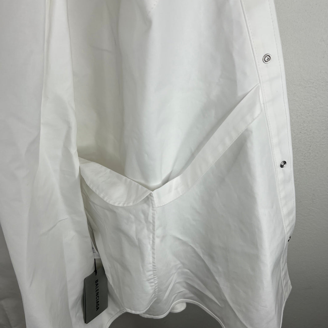 Balenciaga White Cocoon Snap Button LS Shirt