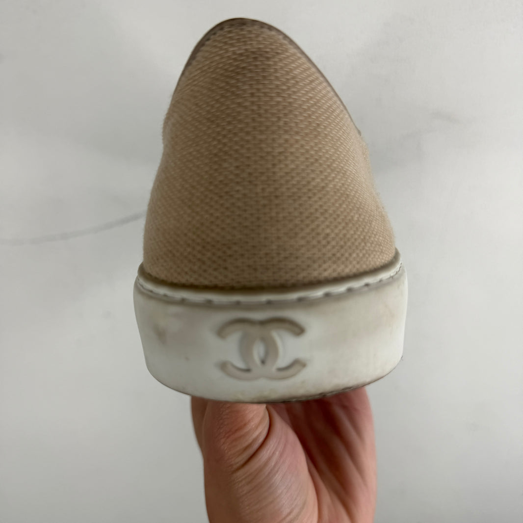 Chanel Woven Checkered Slip On Sneakers