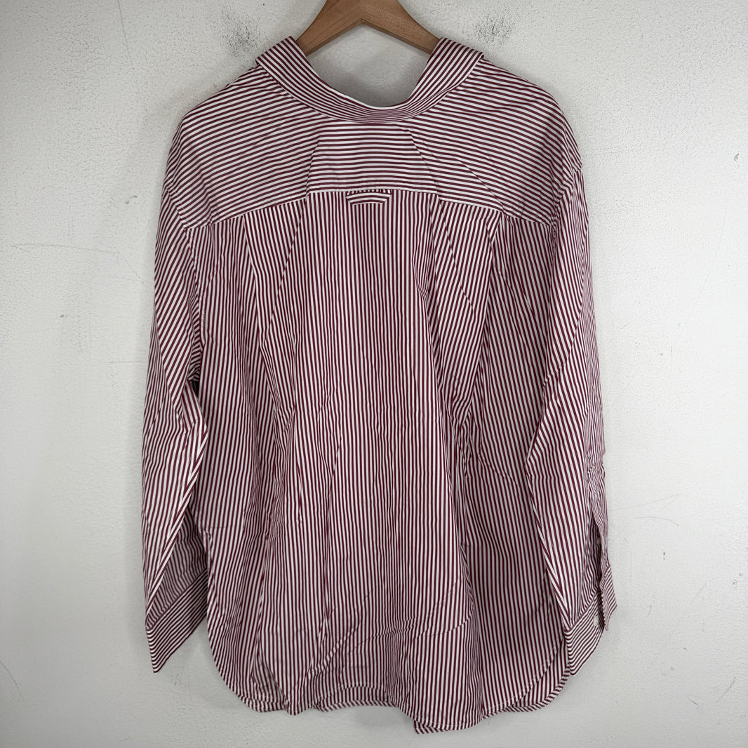 Balenciaga Red Striped Button Up Shirt