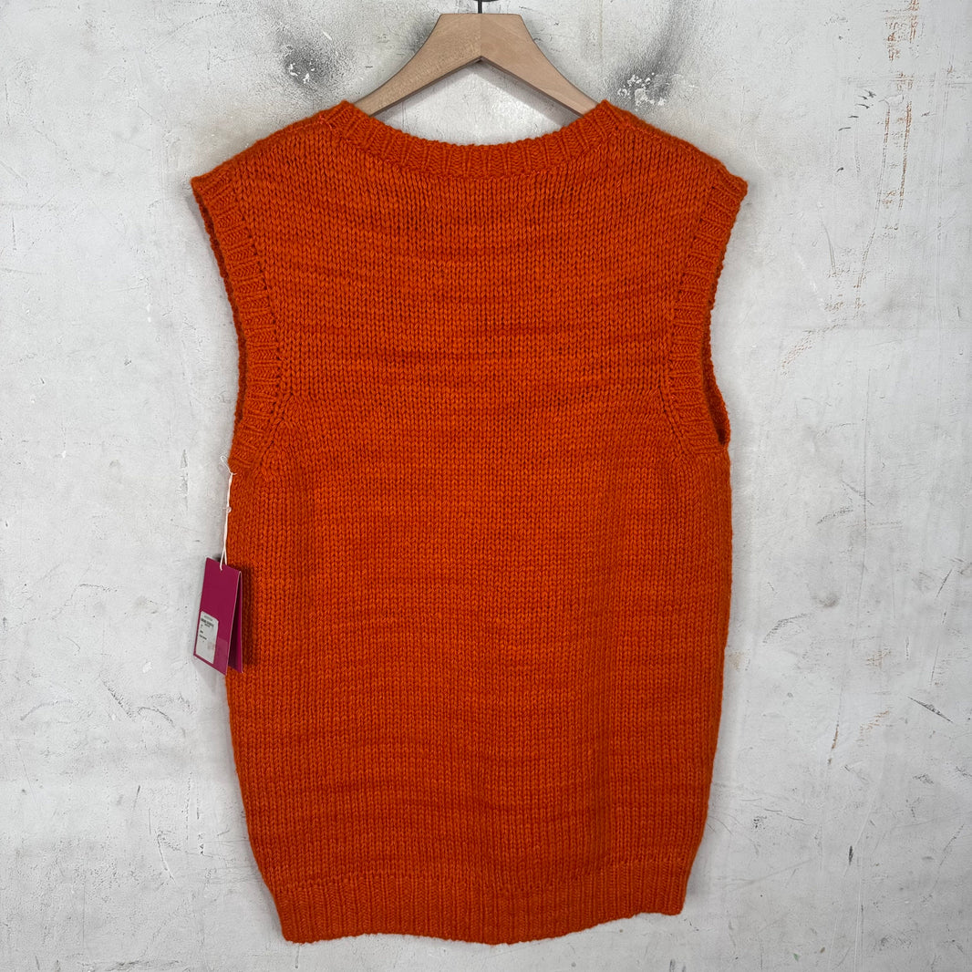 Elder Statesman Orange Cashmere Sweater Vest