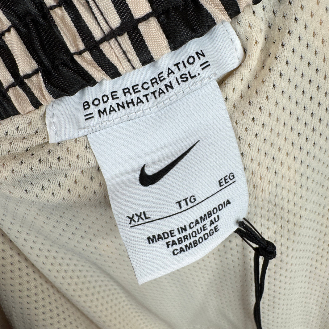 Bode Nike Black Stripped Swim Trunks