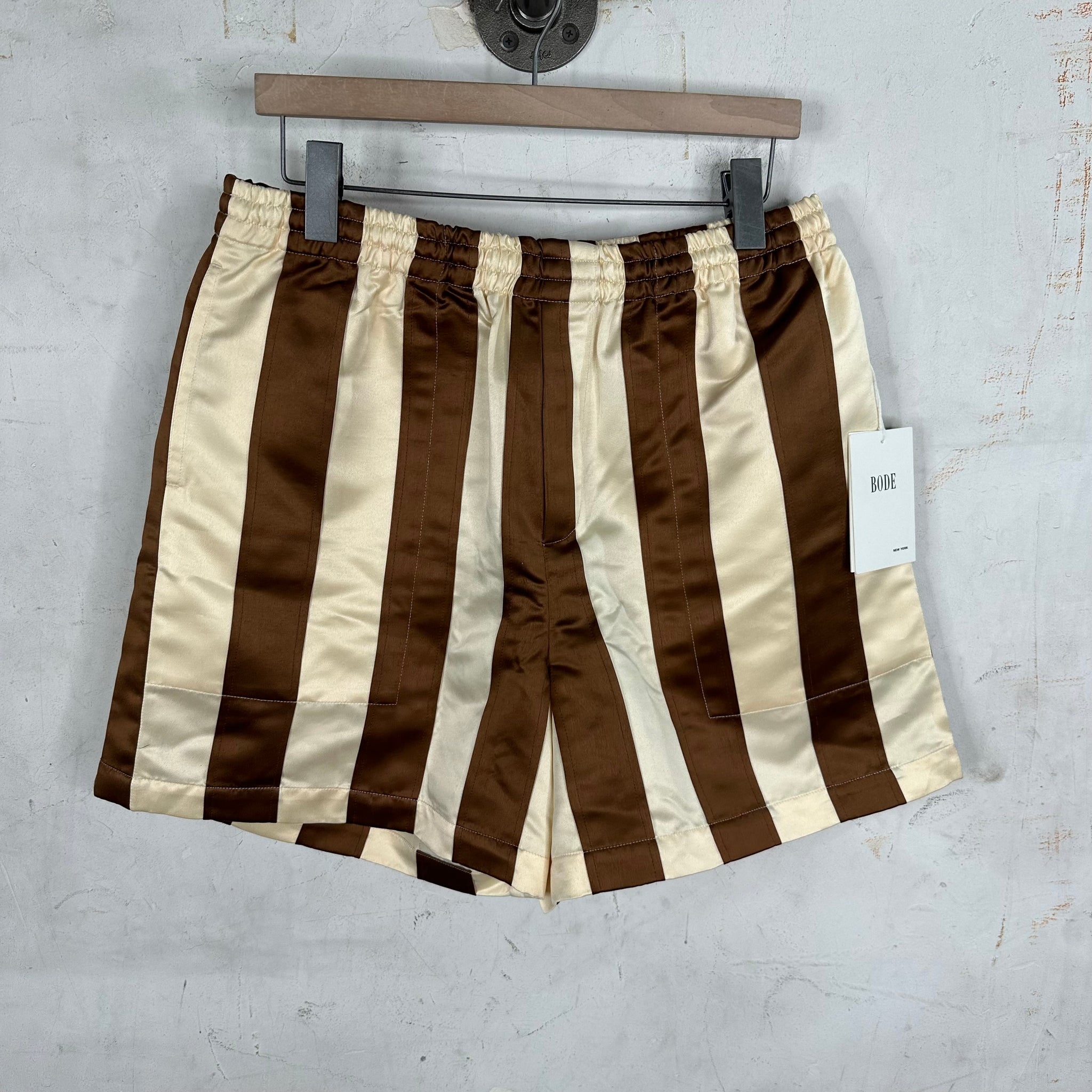 Bode Brown Striped Flag Shorts