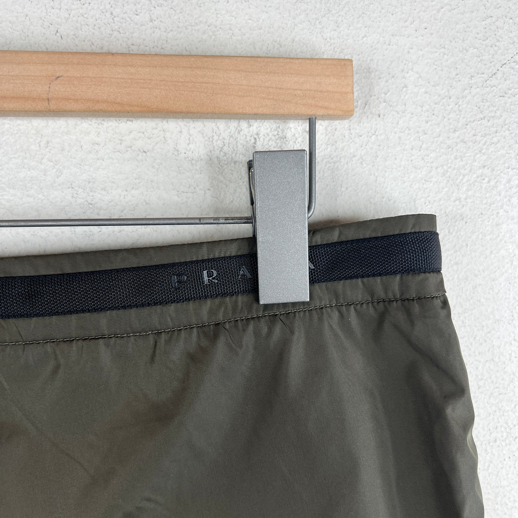 Prada Olive Nylon Swim Shorts
