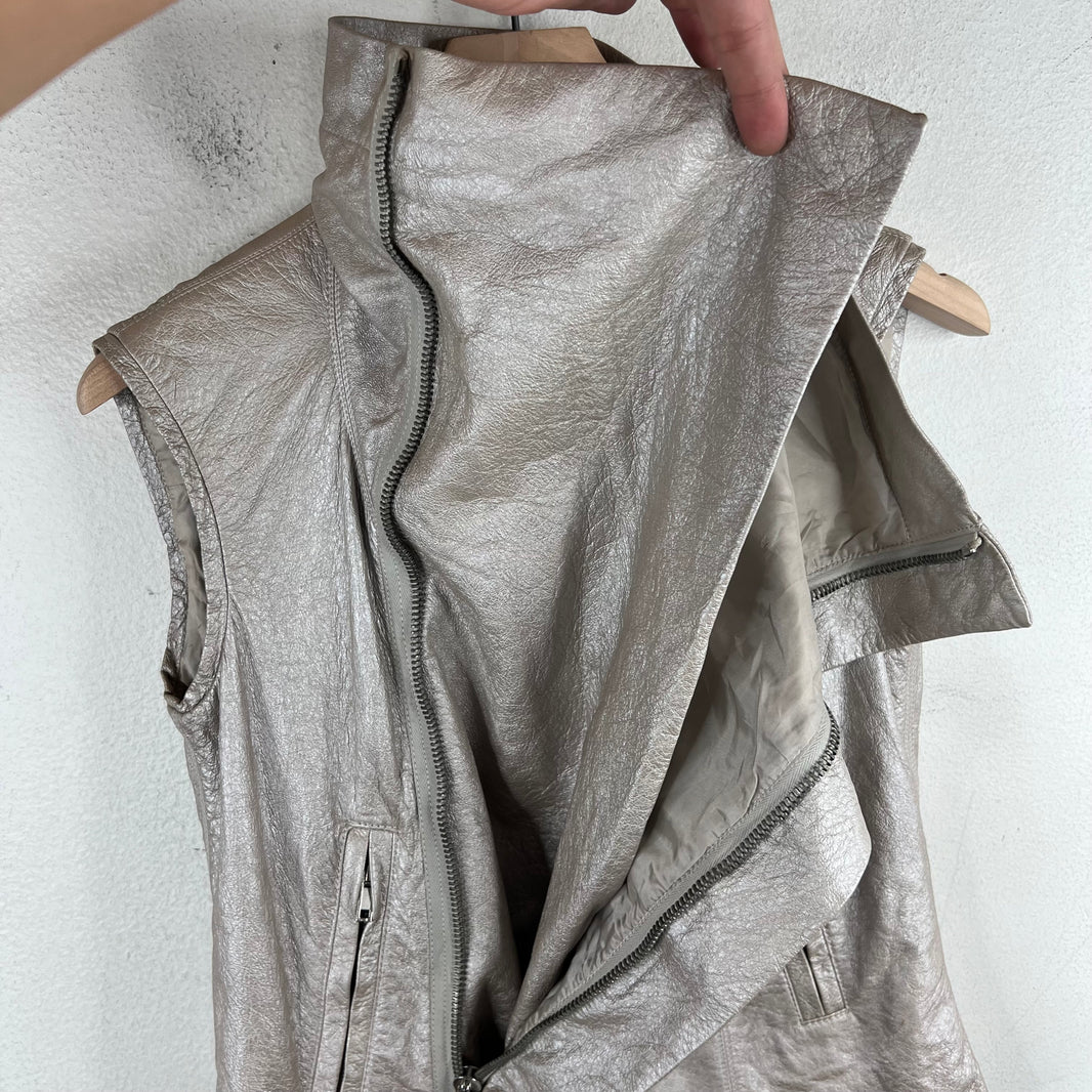 Rick Owens Silver Leather Vest