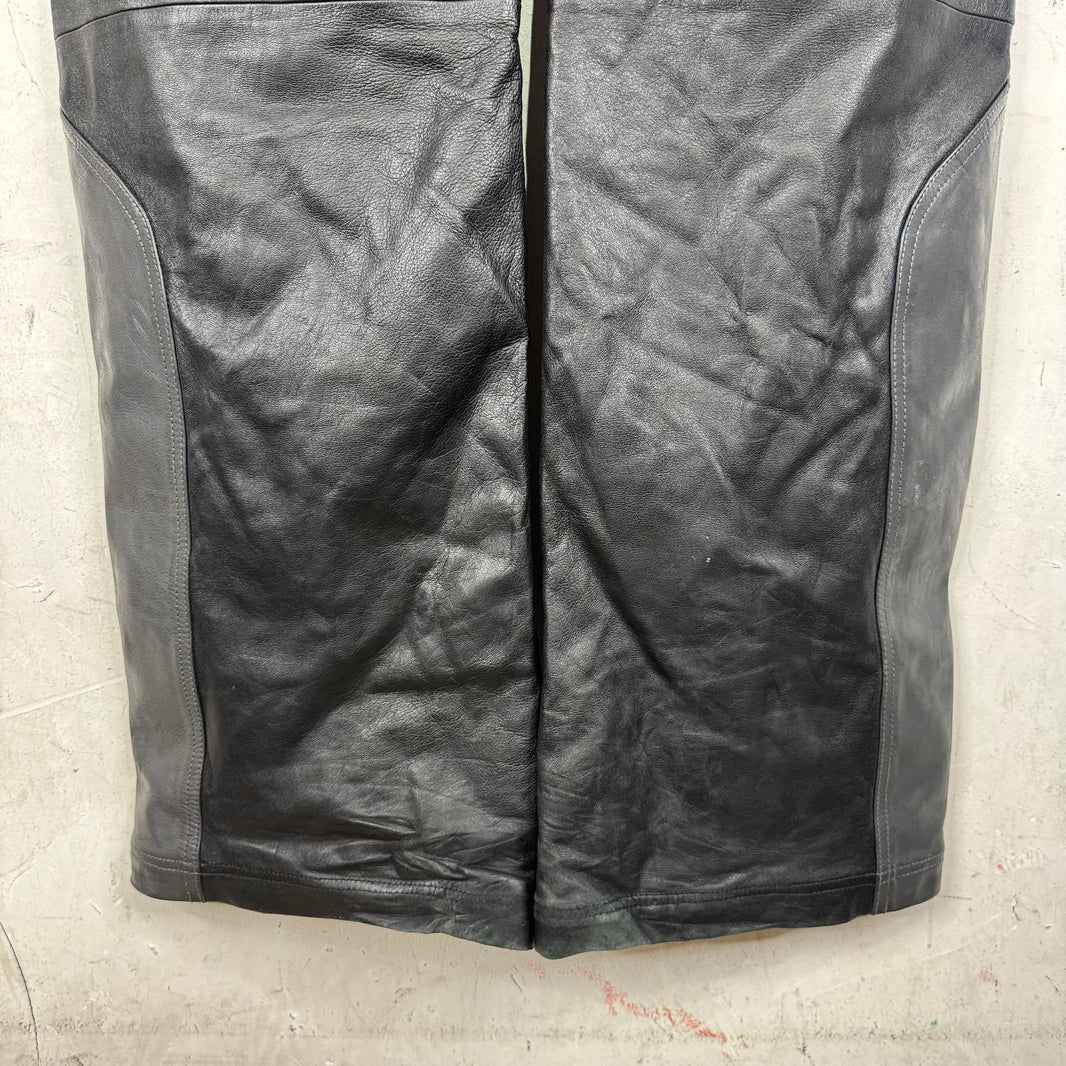 Balenciaga Leather Unity Paneled Racing Pants
