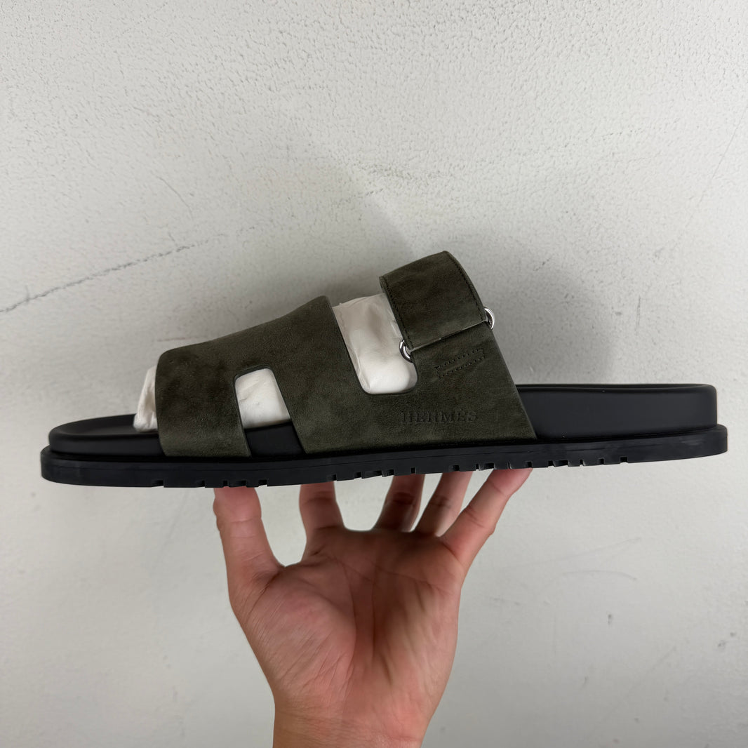 Hermes Green Chypre Sandals