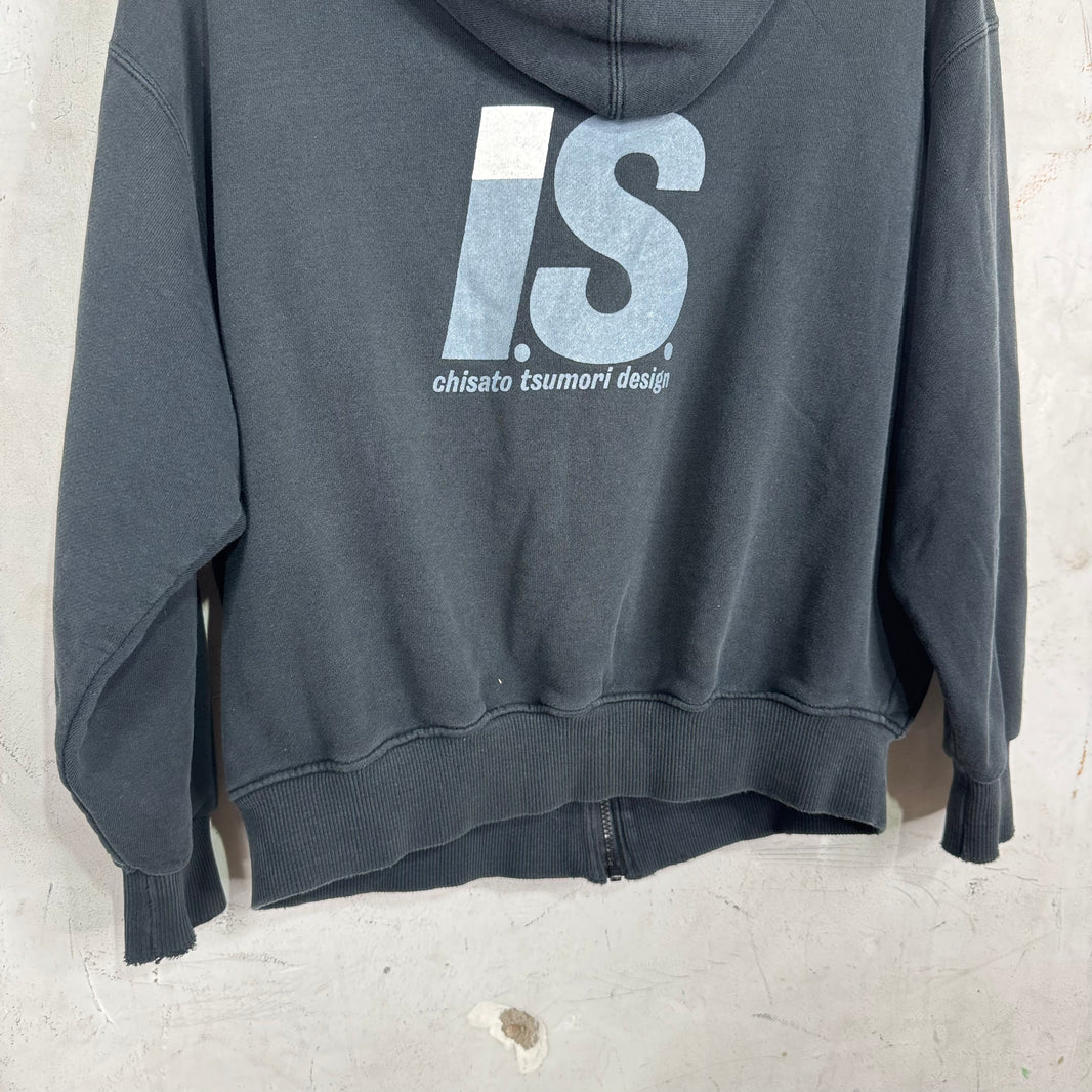 Issey Miyake IS Sport Distressed Zip Hoodie