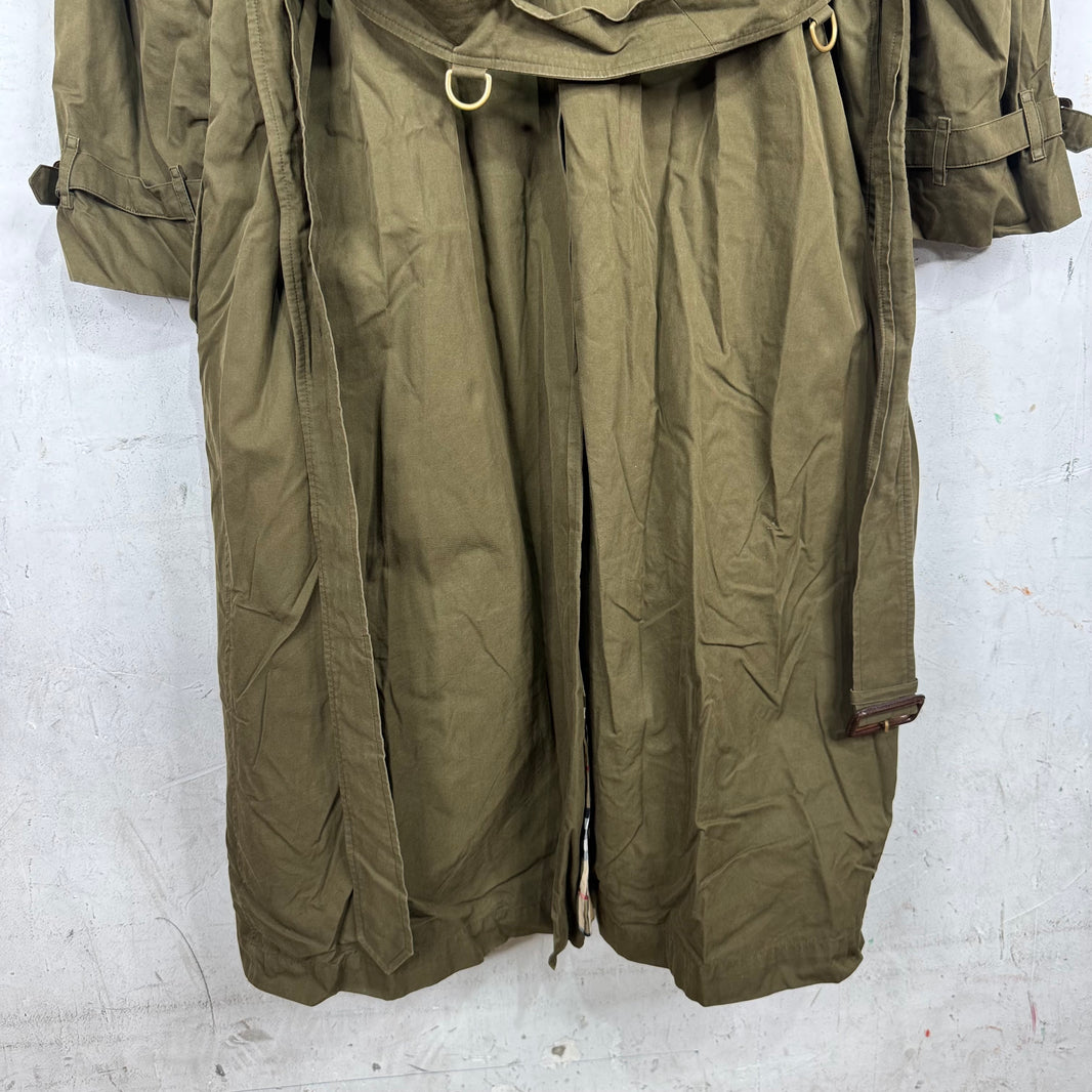 Burberry Olive Canvas Trench Coat