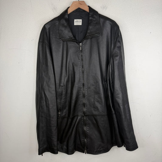 Armani Lamb Leather Zip Up Coaches Jacket