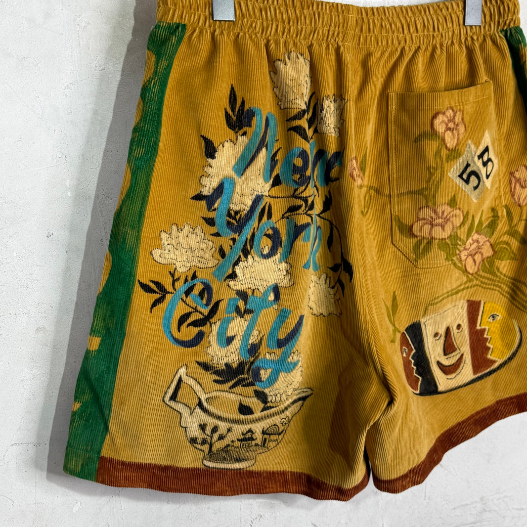 Bode Lemon Cord Shorts