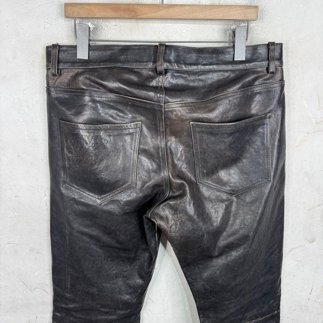 ERD Repaired Flared Leather Pants
