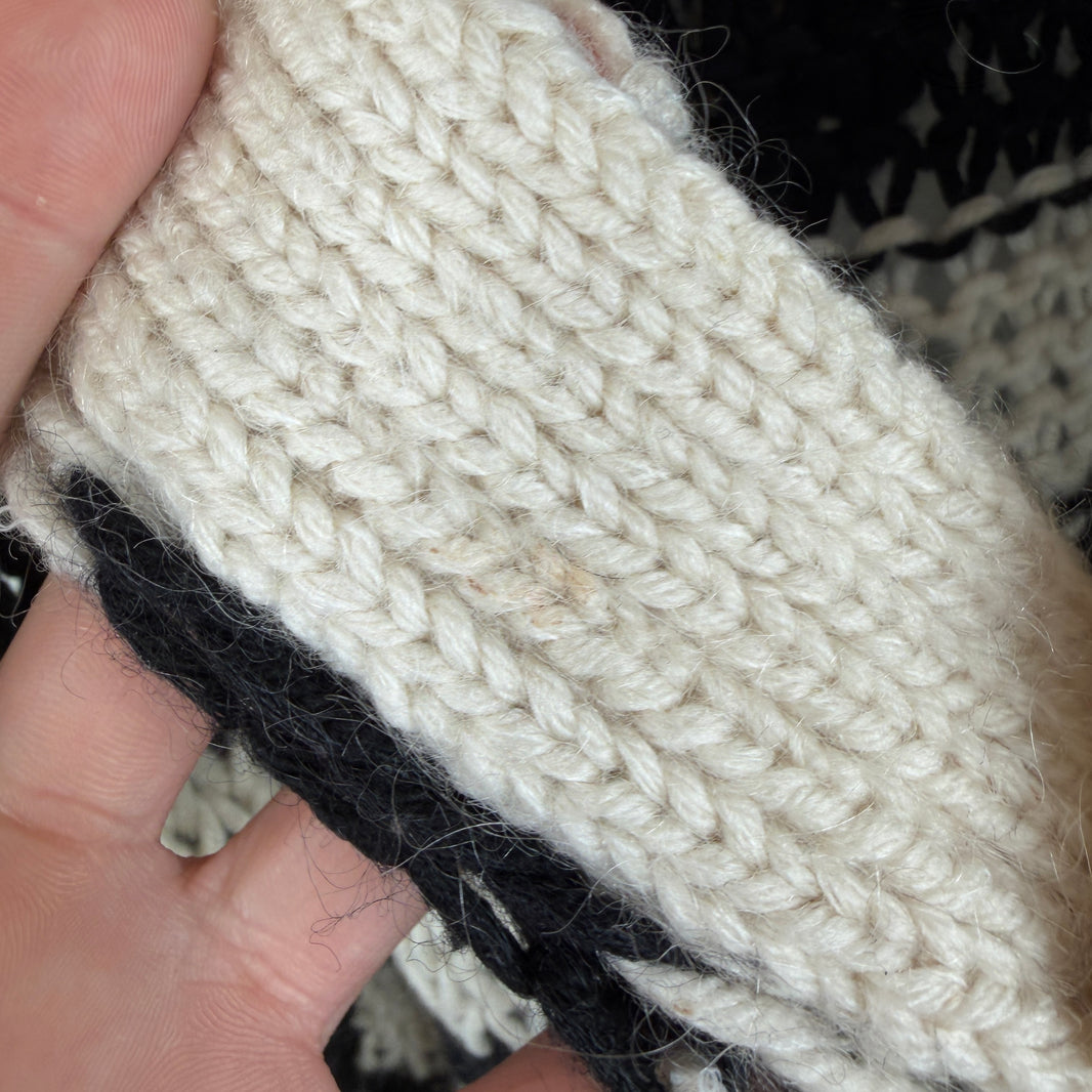 Saint Laurent Striped Cable Knit Hooded Sweater