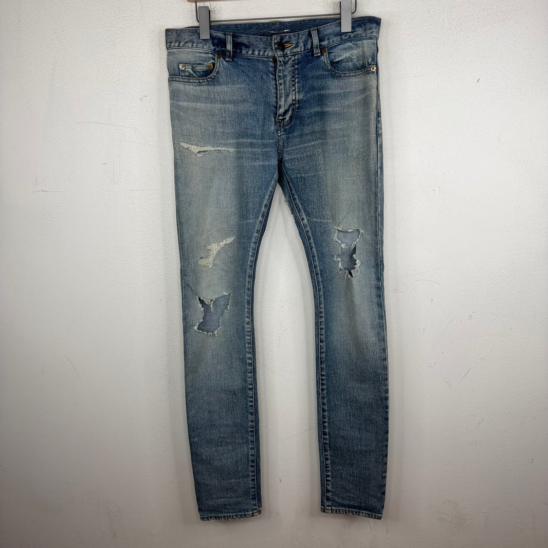 Saint Laurent Light Wash D02 Distressed Jeans