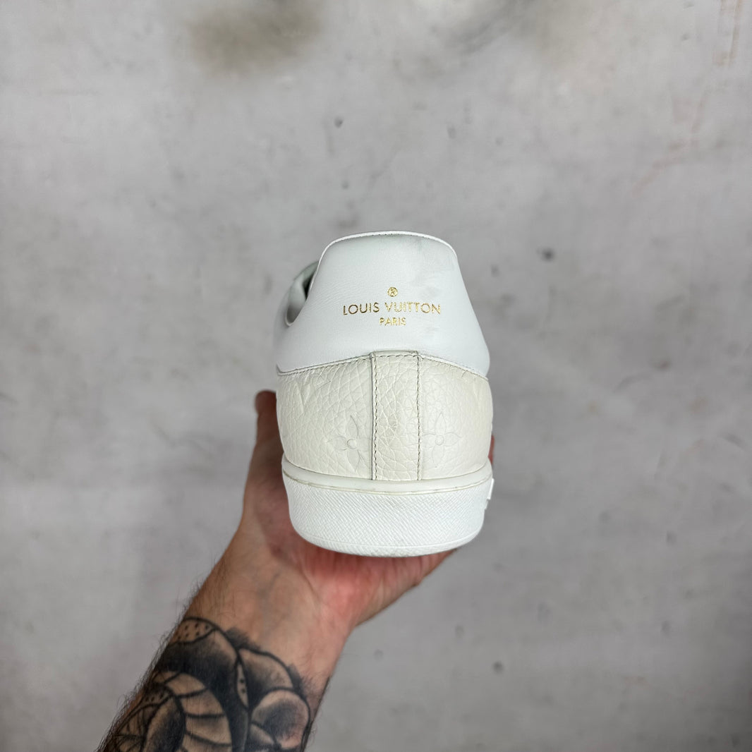 Louis Vuitton White Leather Monogram Luxemburg Sneakers