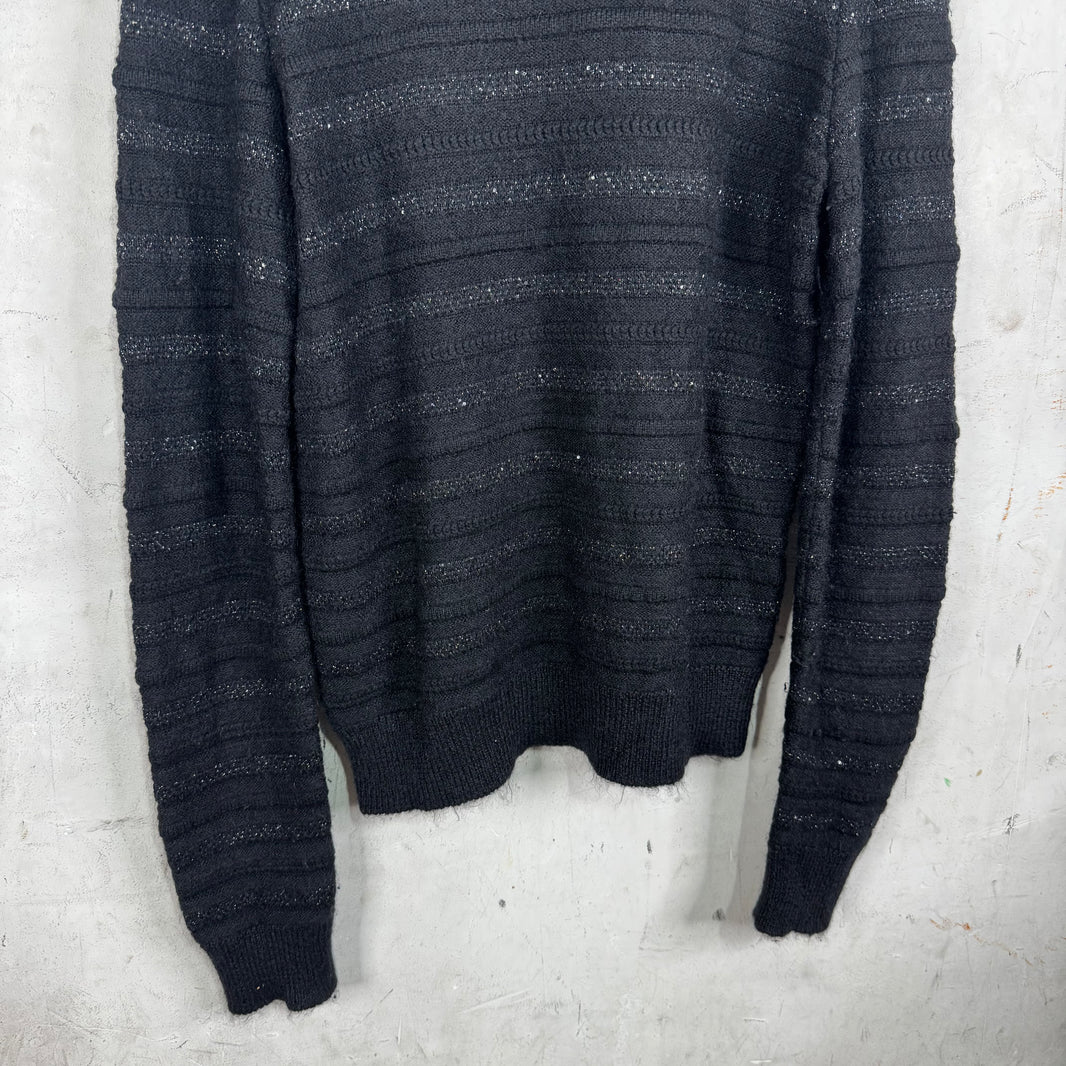 Saint Laurent Wool Blend Shimmer Knit Sweater