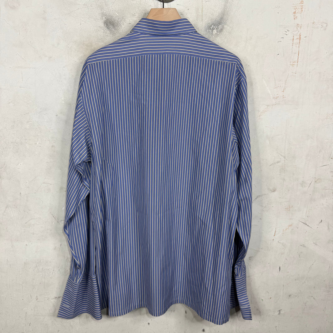 Charvet Pinstriped Blue Shirt