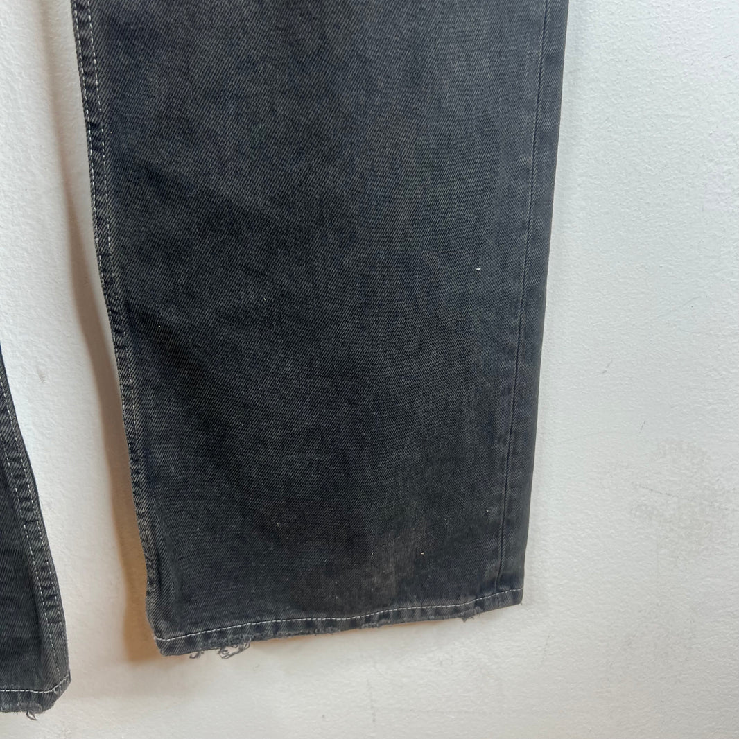 Balenciaga Distressed Black Straight Leg Jeans