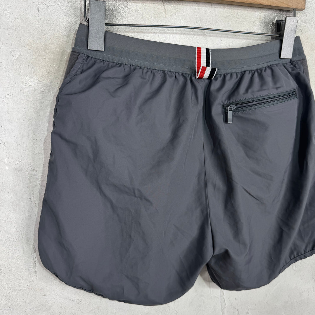 Thom Browne Grey Striped Running Shorts