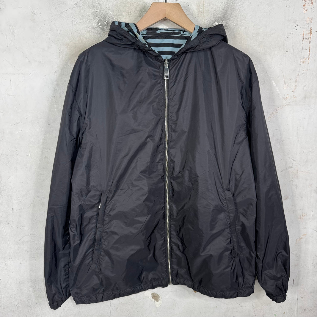 Prada Renylon Striped Reversible Windbreaker