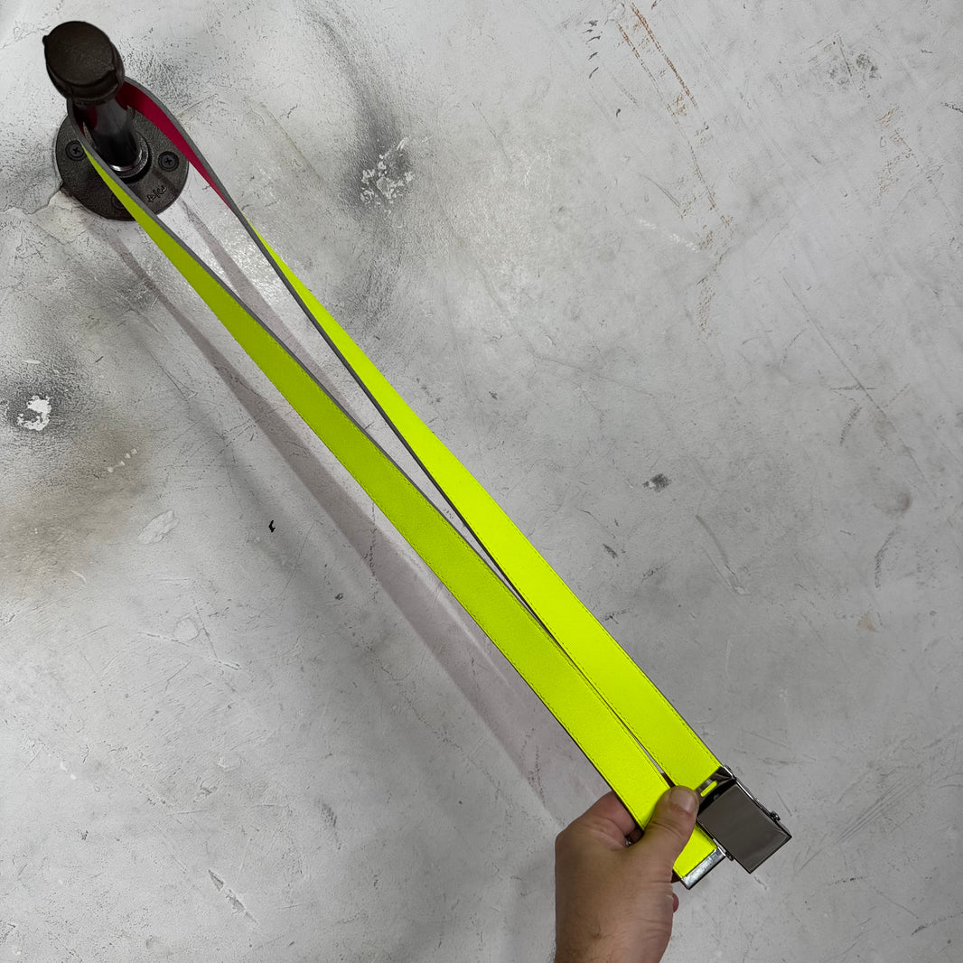 CDG Yellow/Pink Reversible Leather Belt