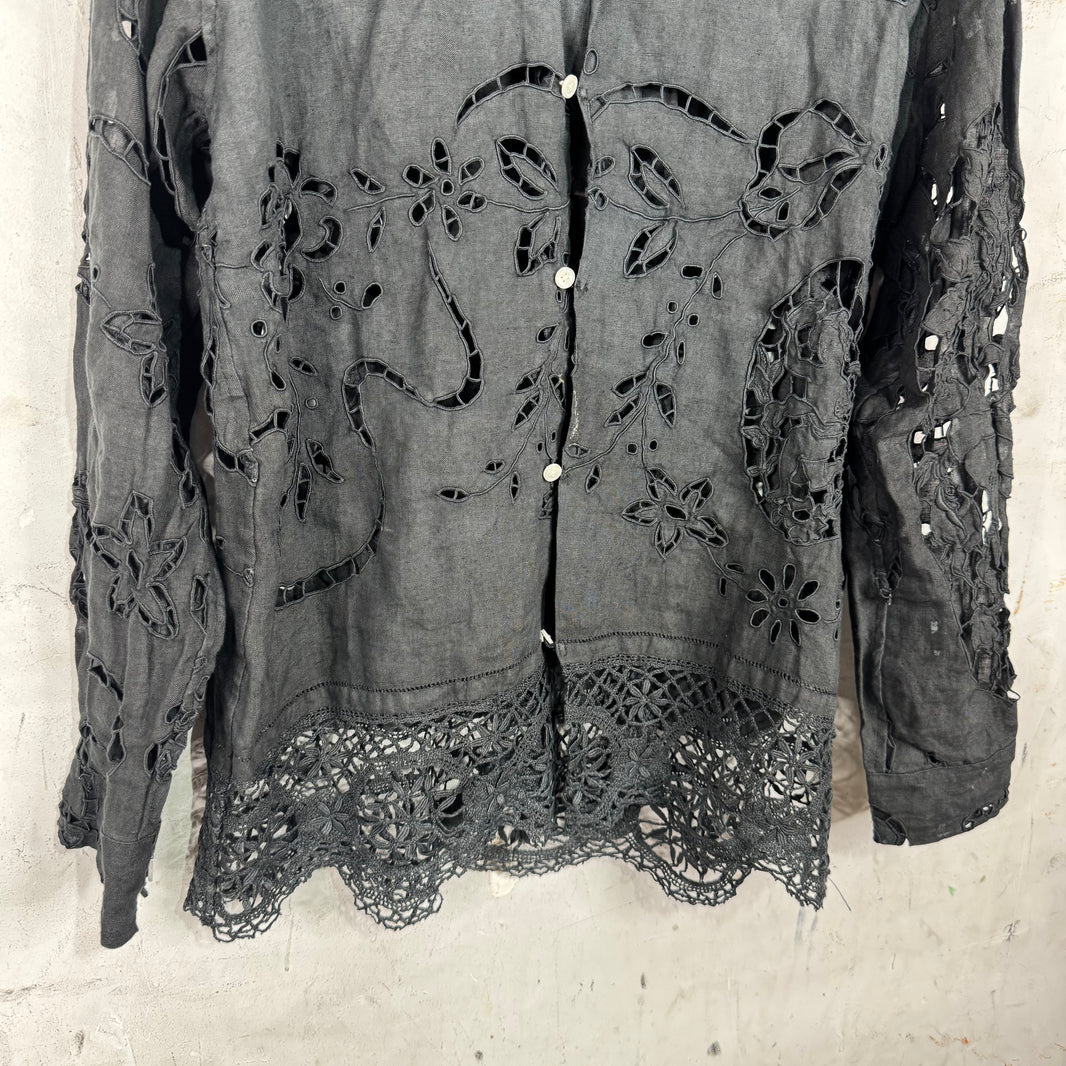Bode Canvas Black Laced Shirt