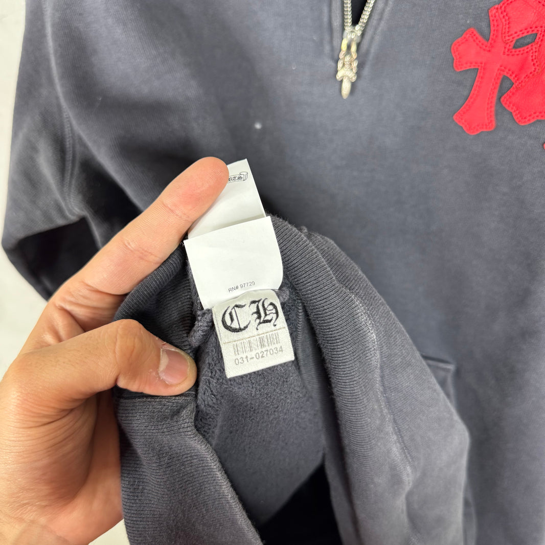 Chrome Hearts Navy Paperjam Quarter Zip
