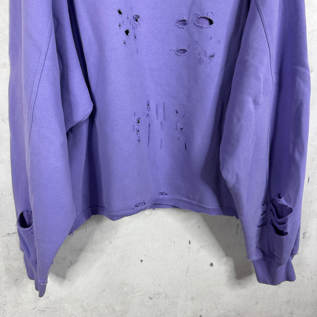 Balenciaga Purple Ripped Hoodie
