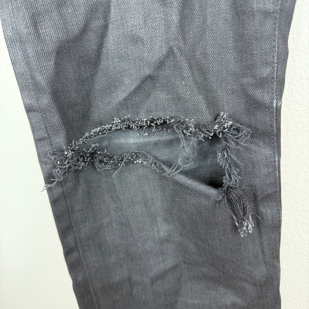 Saint Laurent Black Waxed Distressed D02 Jeans