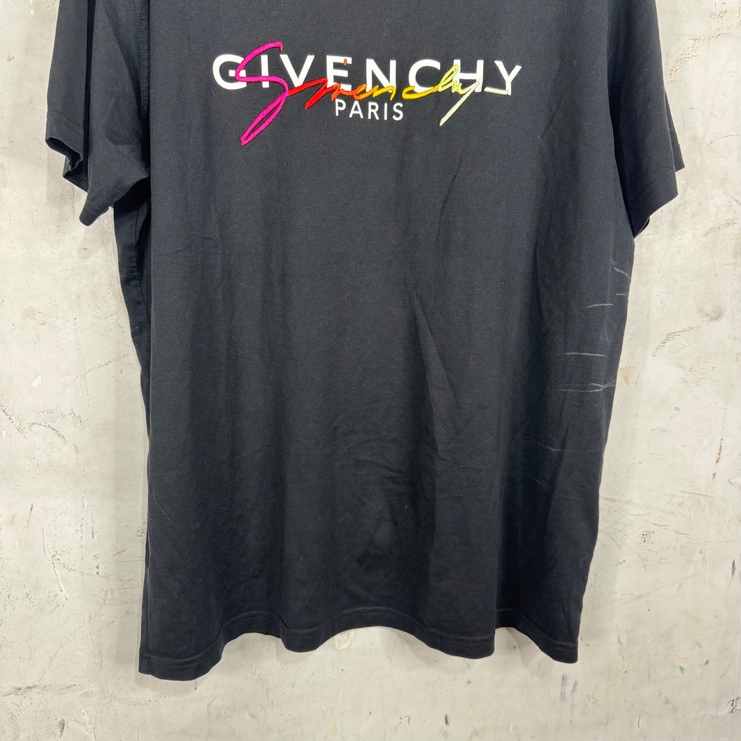 Givenchy Embroidered Rainbow Logo T-Shirt