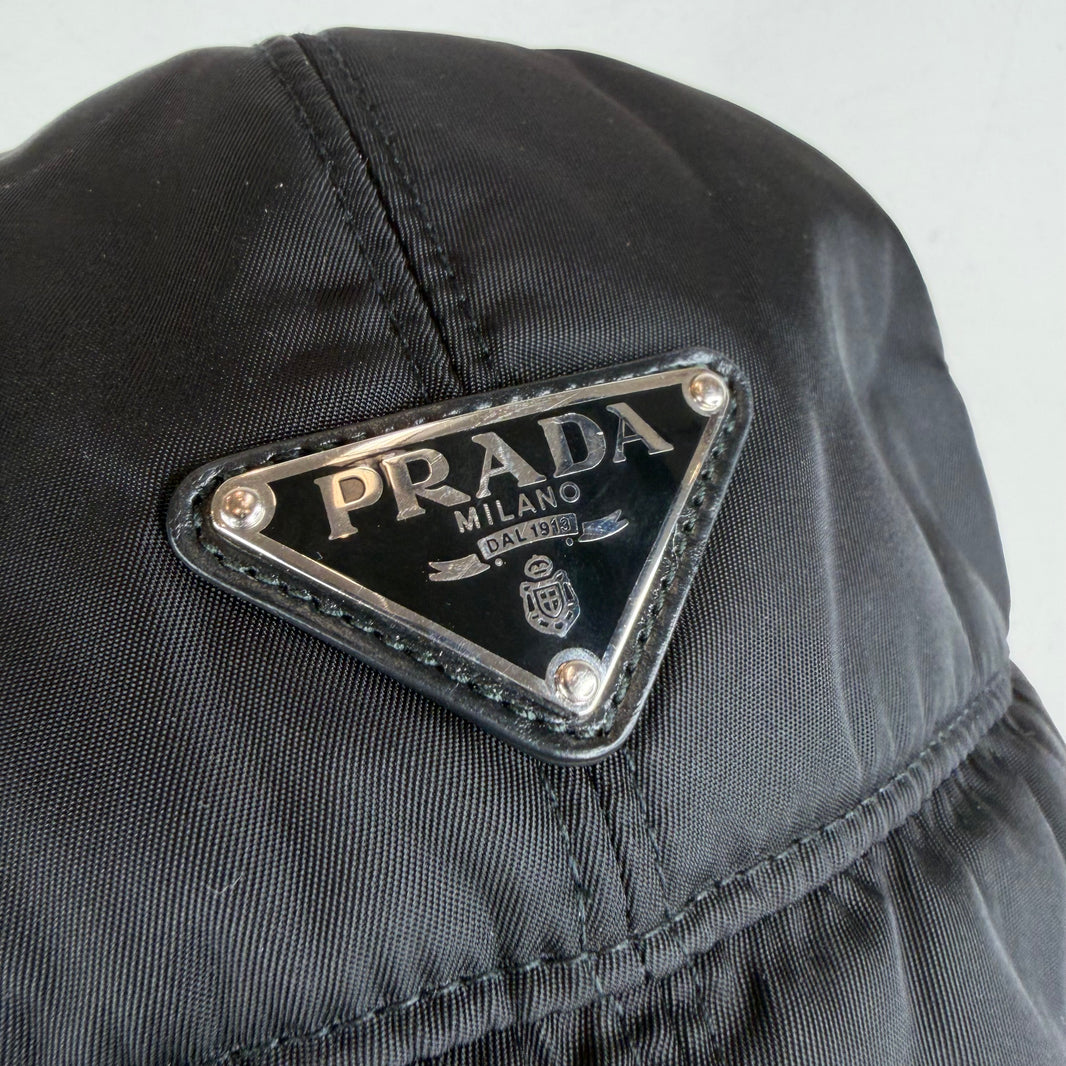 Prada Nylon Red Fur Trooper Hat