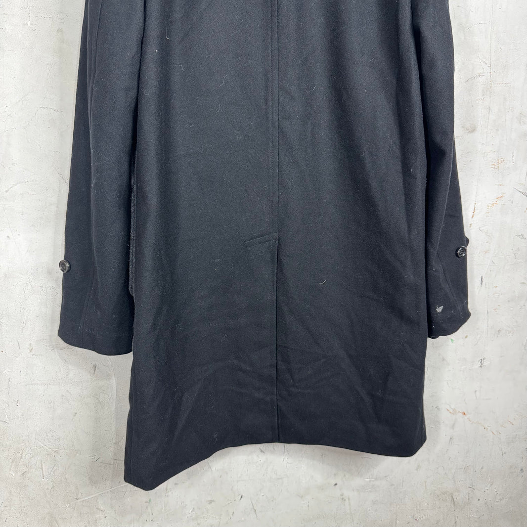 CDG  Homme Plus Wool Clasped Hooded Long Coat