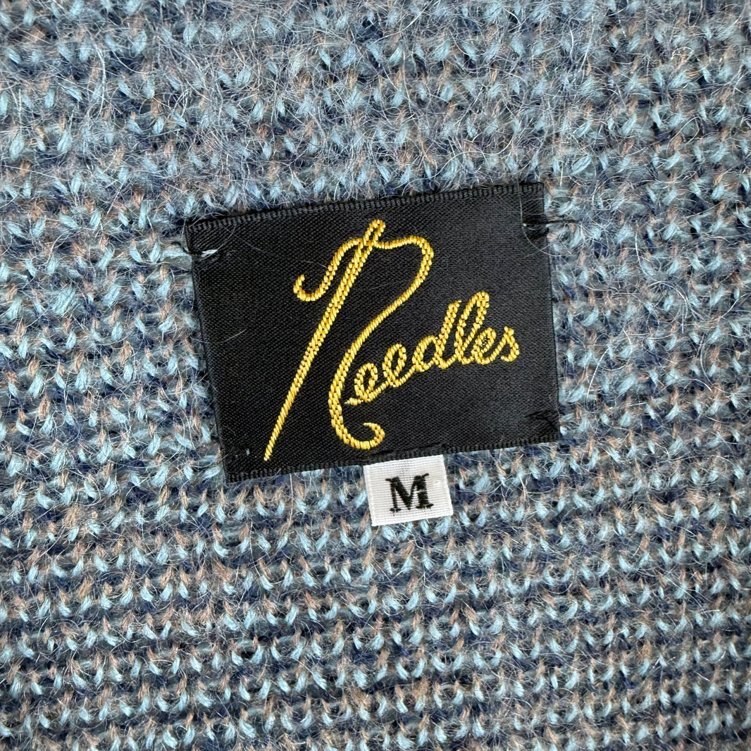 Needles Teal/Navy Spike Mohair Button Up Cardigan