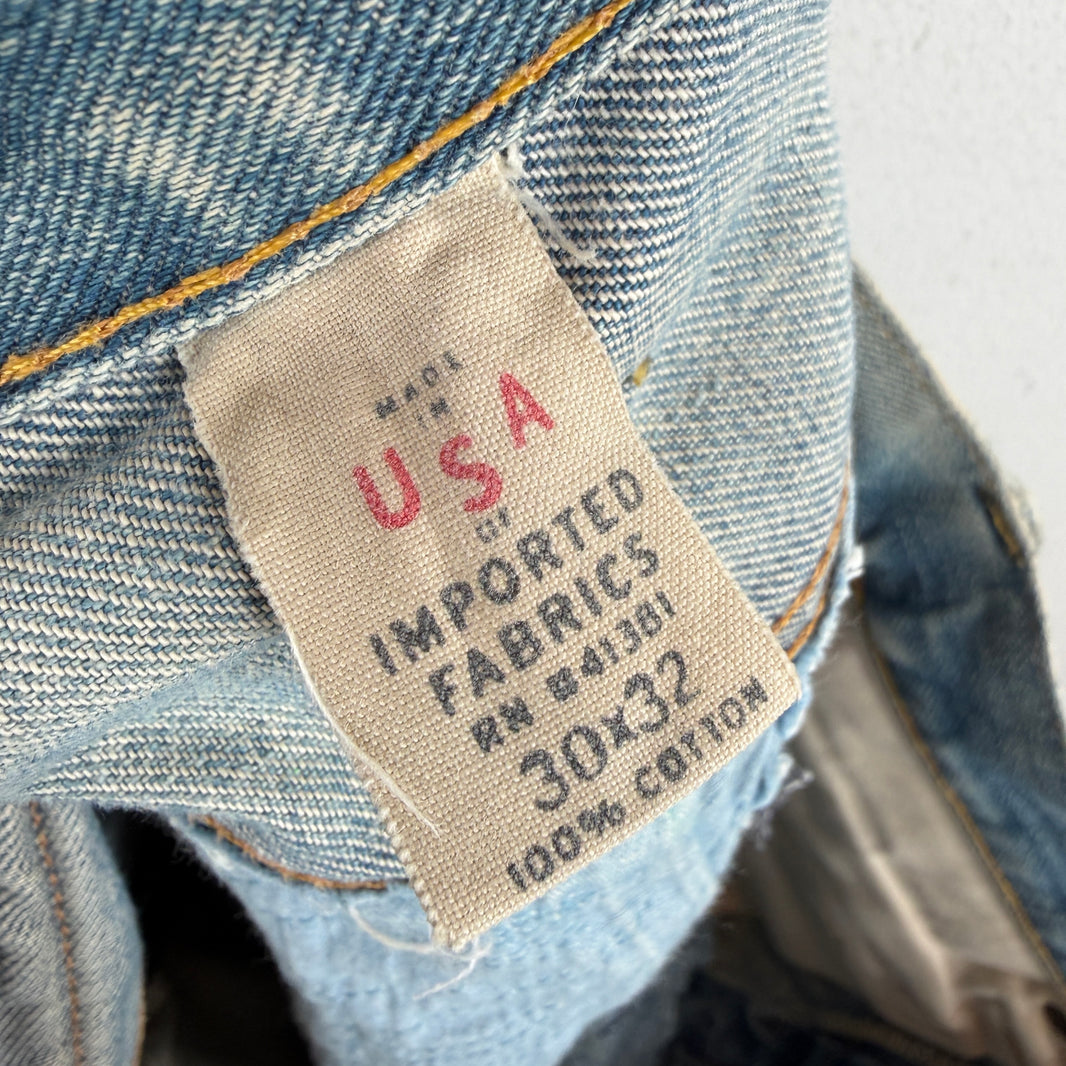 RRL Chopped Distressed Denim Shorts