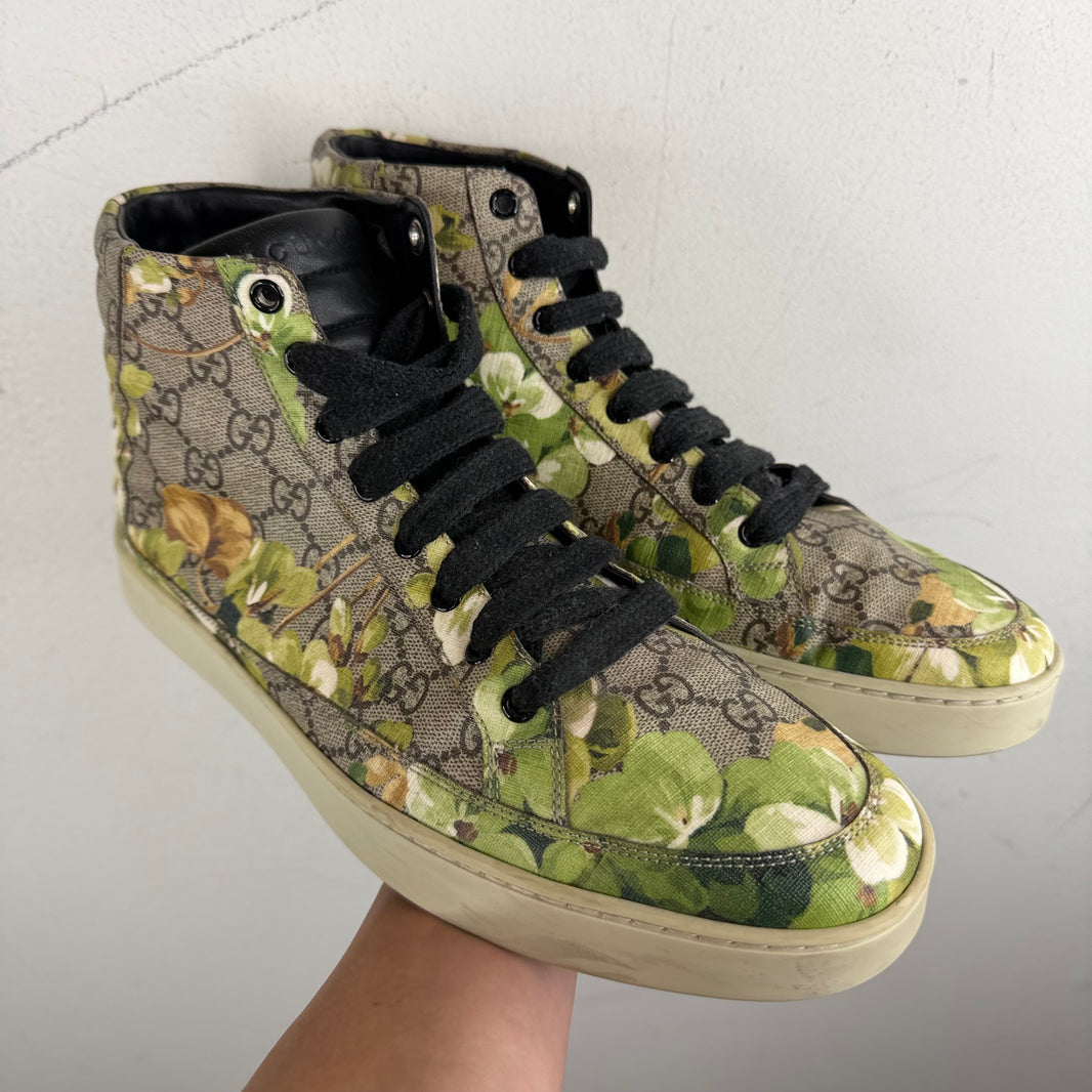 Gucci Floral Monogram Hi Top Sneakers