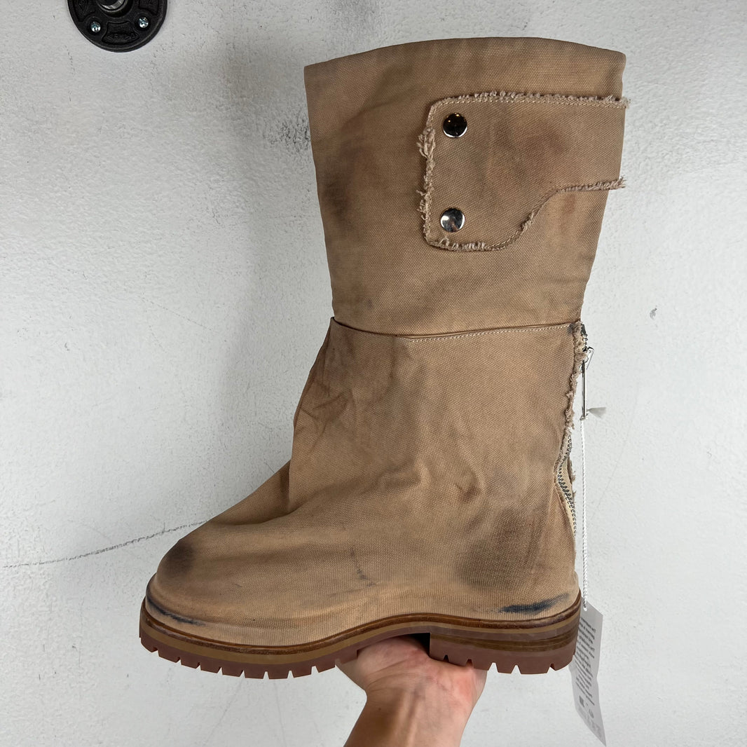 424 Beige Canvas Dragon Rider Boots