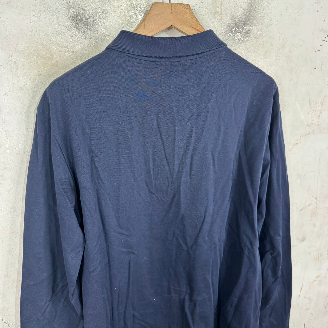 Prada Navy Badged L/S Polo