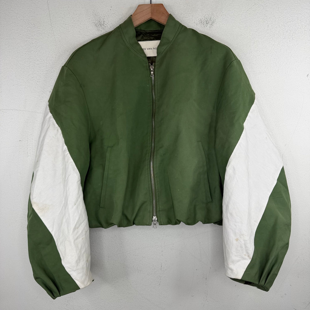 Dries Van Noten Green Cropped Track Jacket