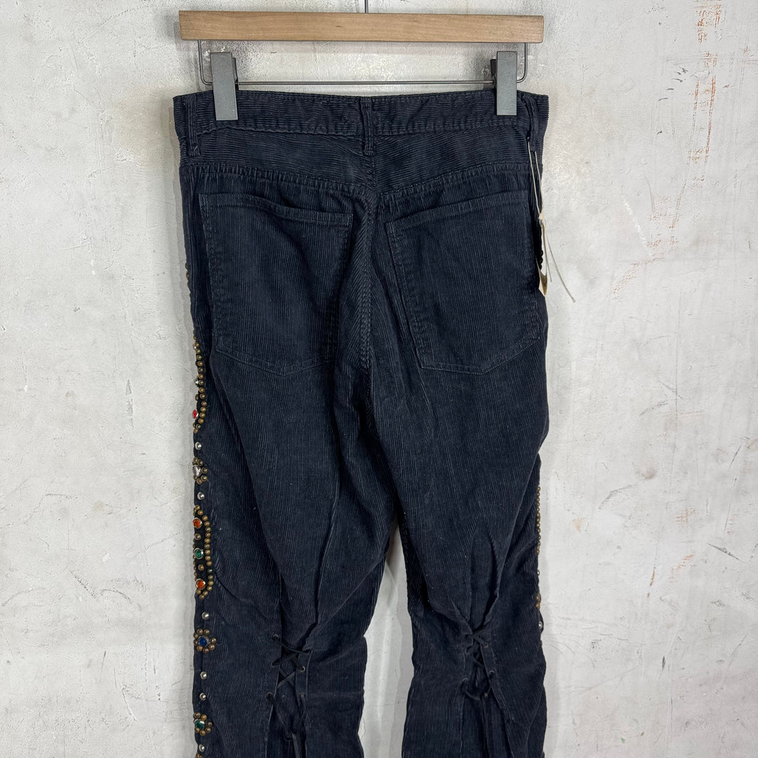 Kapital Corduroy Bondage Laced Gemstone Pants