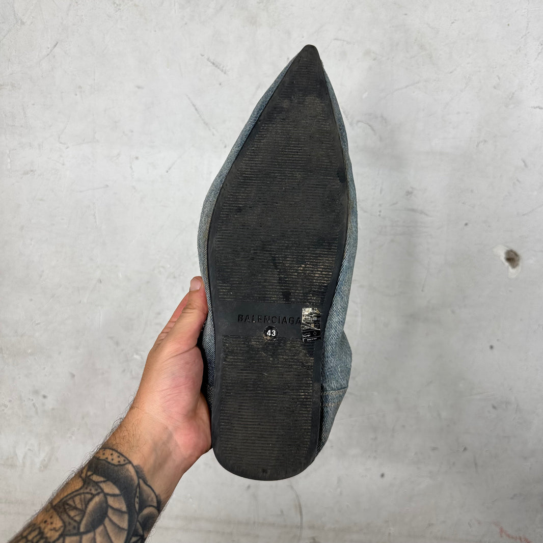 Balenciaga Denim Moroccan Mules