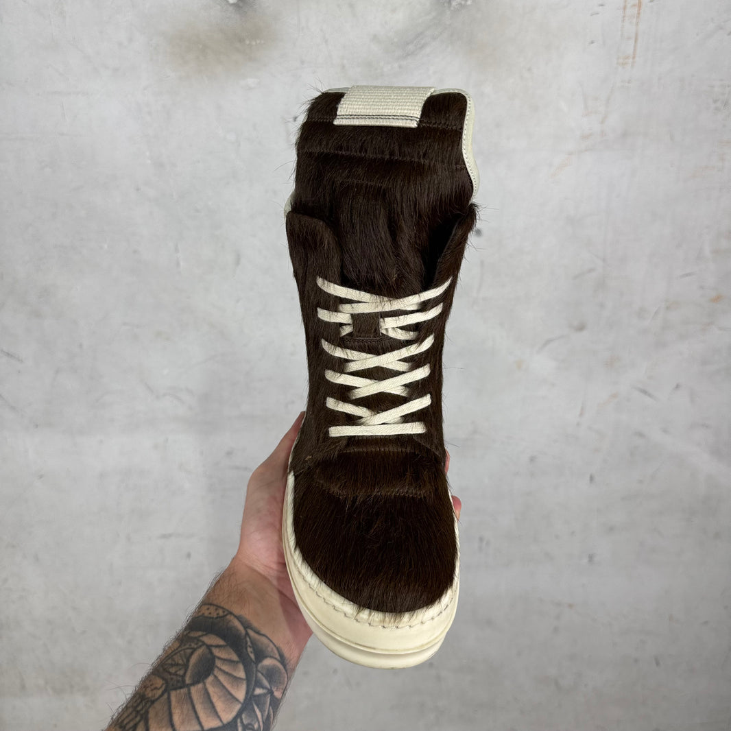 Rick Owens Brown Ponyhair Ramones