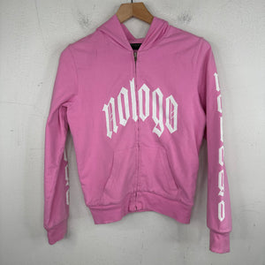 Balenciaga No Logo Pink Zip-Up Hoodie