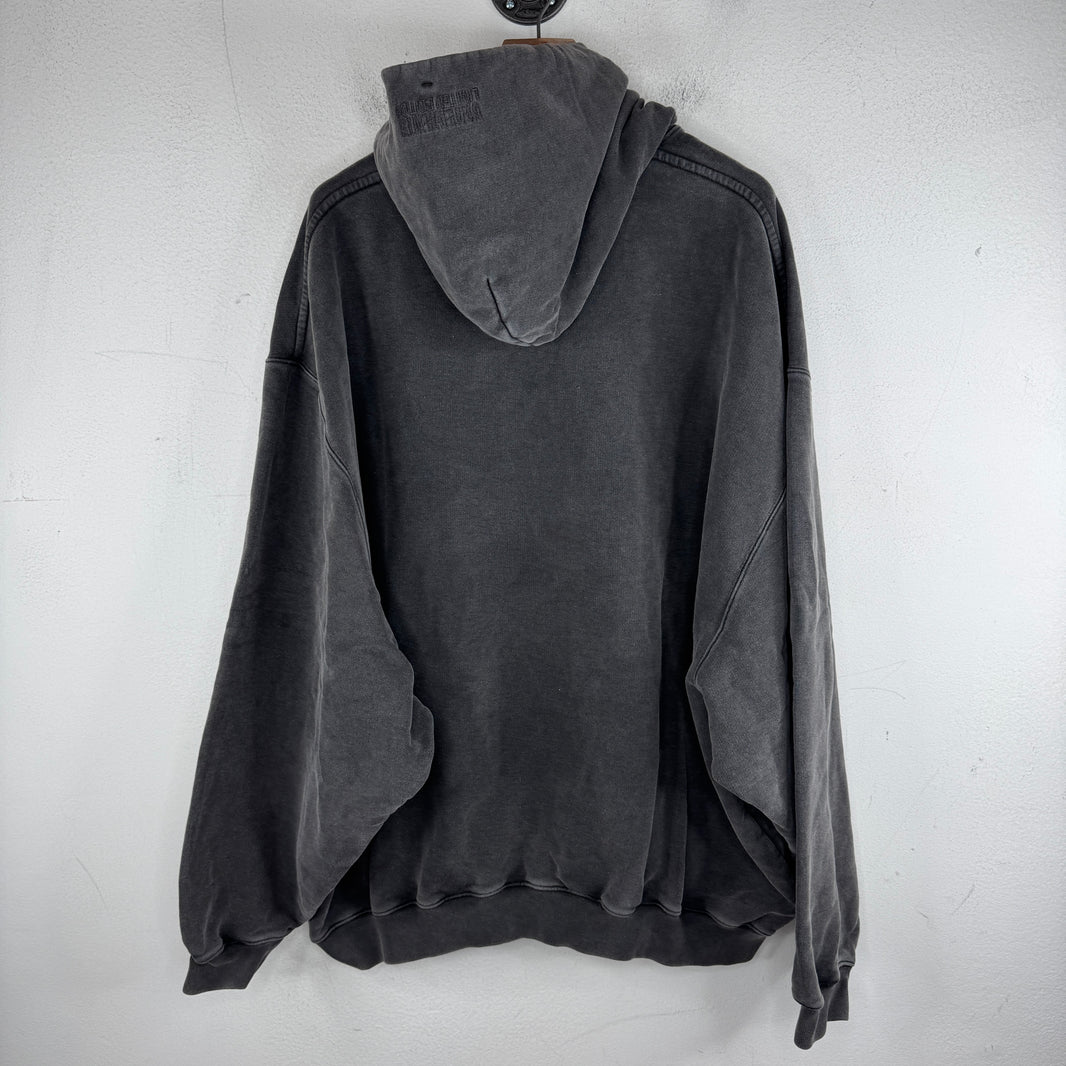 Vetements Stitch Logo Charcoal Hoodie